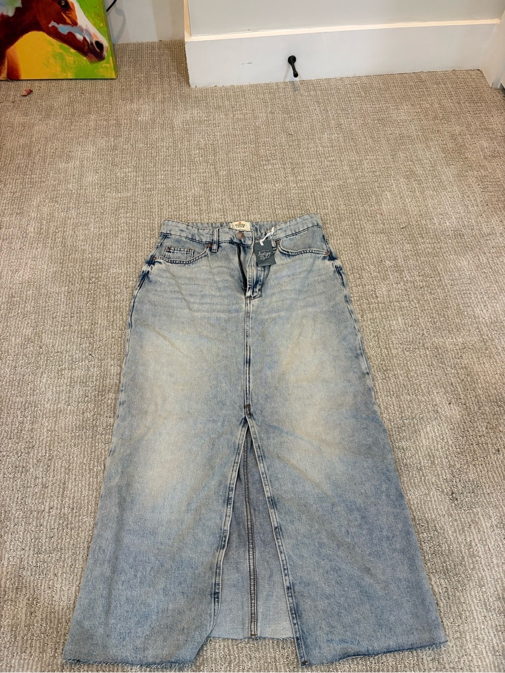 NWT MARINE LAYER Fawn Denim Midi Skirt
